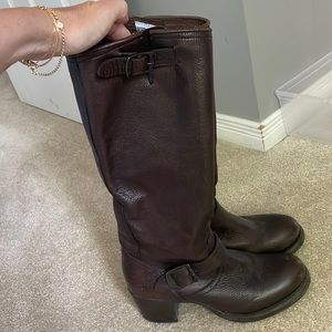 Frye Dark Brown Leather Riding Boots